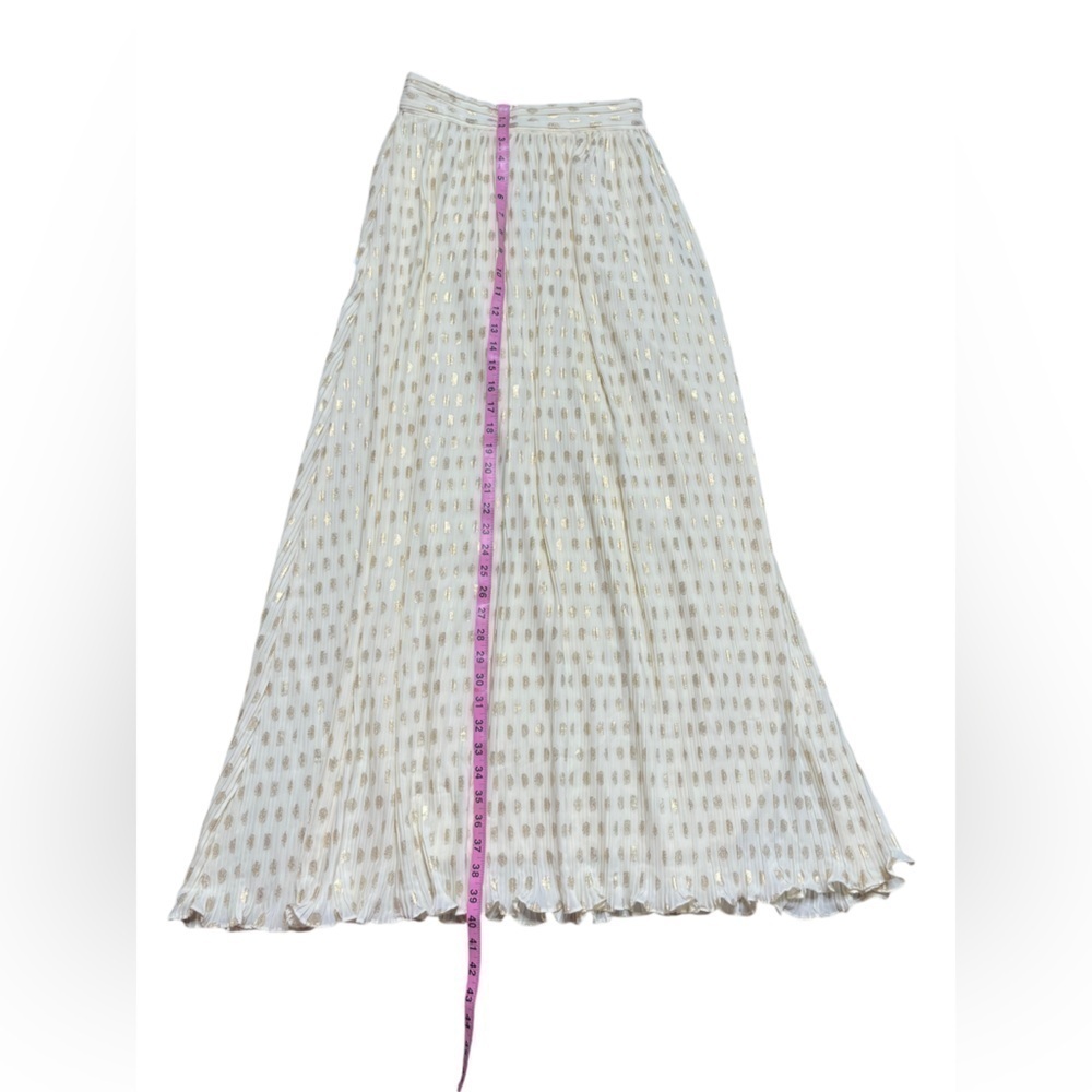 NWT Express+Rachel Zoe Ivory Metallic Gold Dot skirt size small. - Picture 6 of 9
